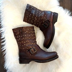 Frye Studded Jenna Moto Boots